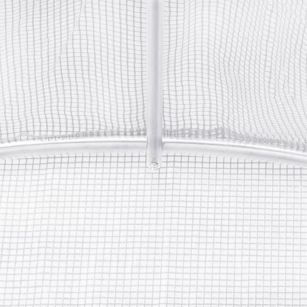 fehér acélvázas melegház 42 m² 14 x 3 x 2 m