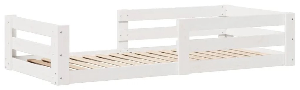 ágykeret matrac nélkül fehér 80x160 cm tömör fa fenyőfa