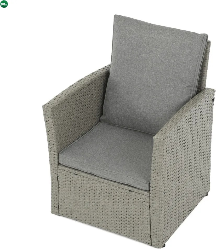 Kerti ülőgarnitúra, polyrattan, szürke, AZS-A1523 GREY