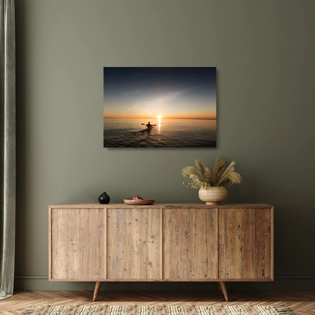 Kép - kajak a tengeren (üvegen) (70x50 cm)