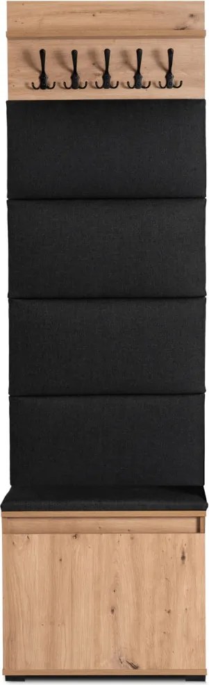 Előszoba bútor szett 60 cm artisan tölgy/grafit színben – VENORNA