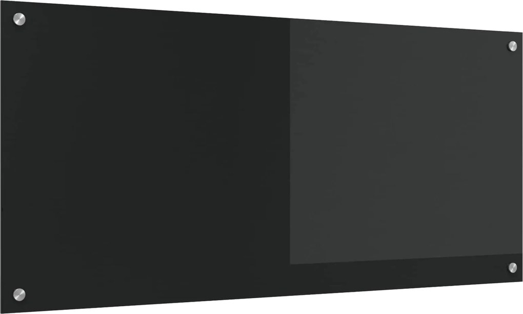 vidaXL Konyhai splashback Fekete 110 x 50 cm edzett üveg
