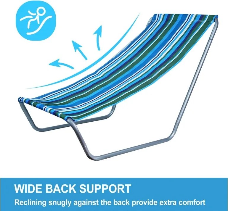 Összecsukható tengerparti napozóágy SAND, kék-fehér