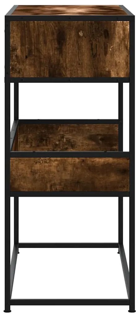 füstös tölgy színű szerelt fa tálalóasztal 90x35x80 cm