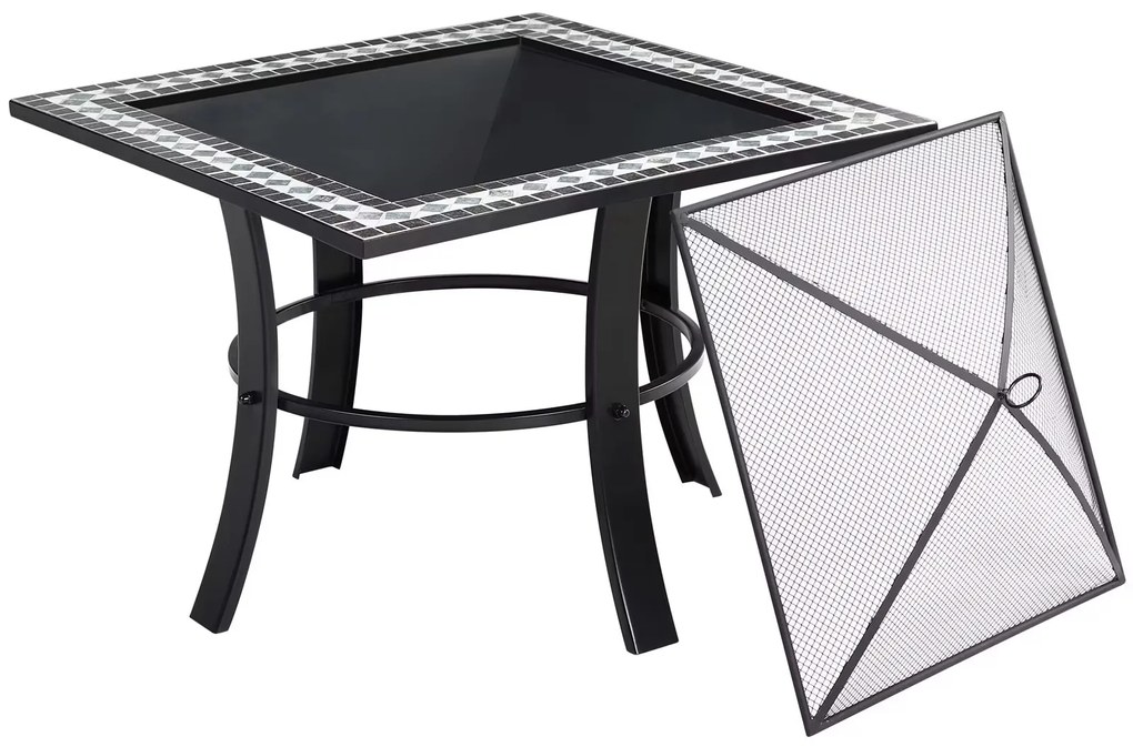 monzana® Runedak tűzrakóhely 76x76 cm - mozaik