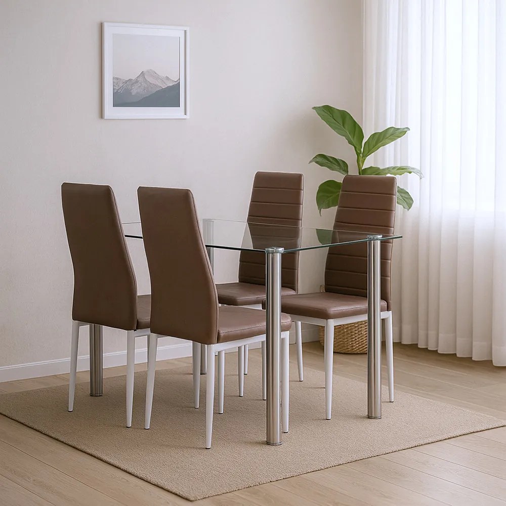 Tino NOVA Étkezőszék barna textilbőr + fém - barna