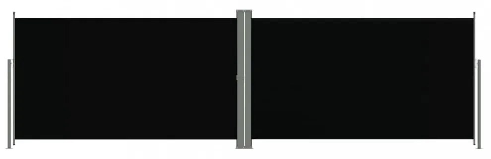 fekete behúzható oldalsó napellenző 180 x 600 cm