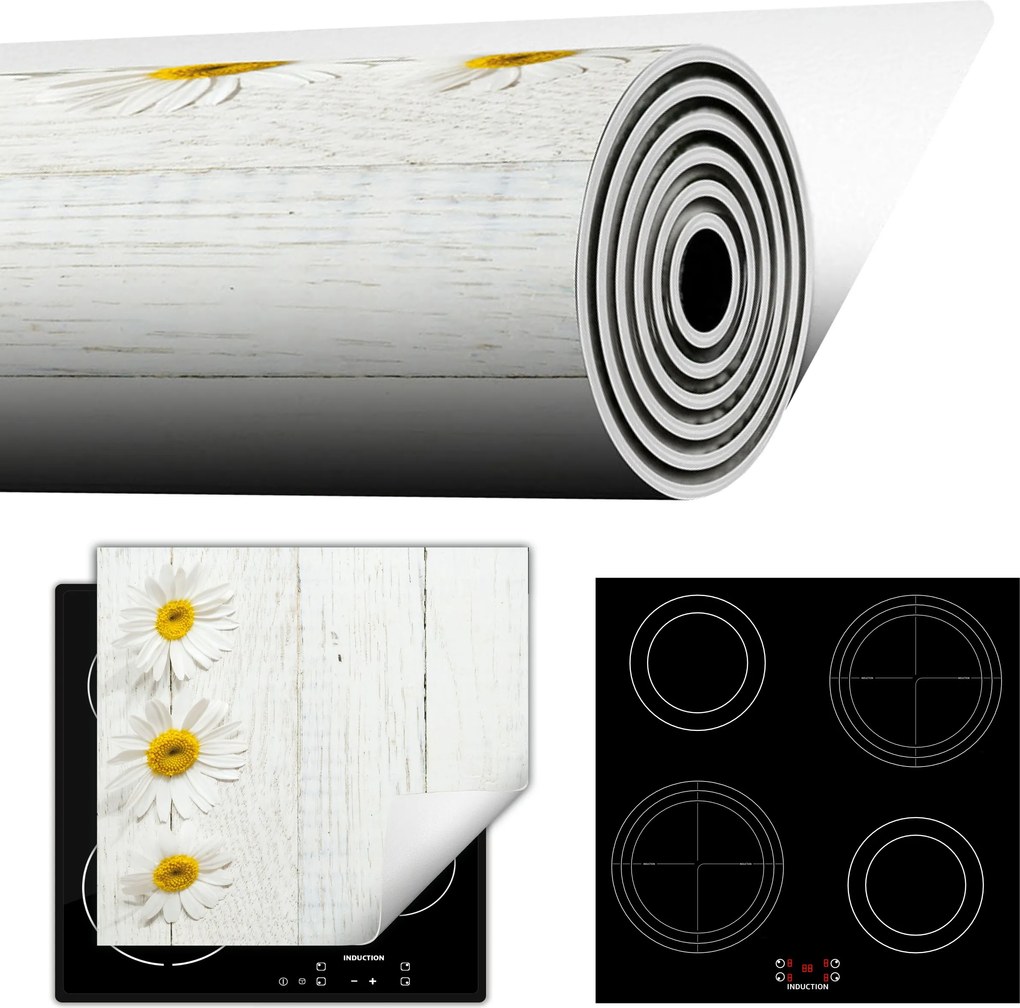 Tűzhelyvédő Szőnyeg Feltekerhető Asztallap 50x52 fehér fa