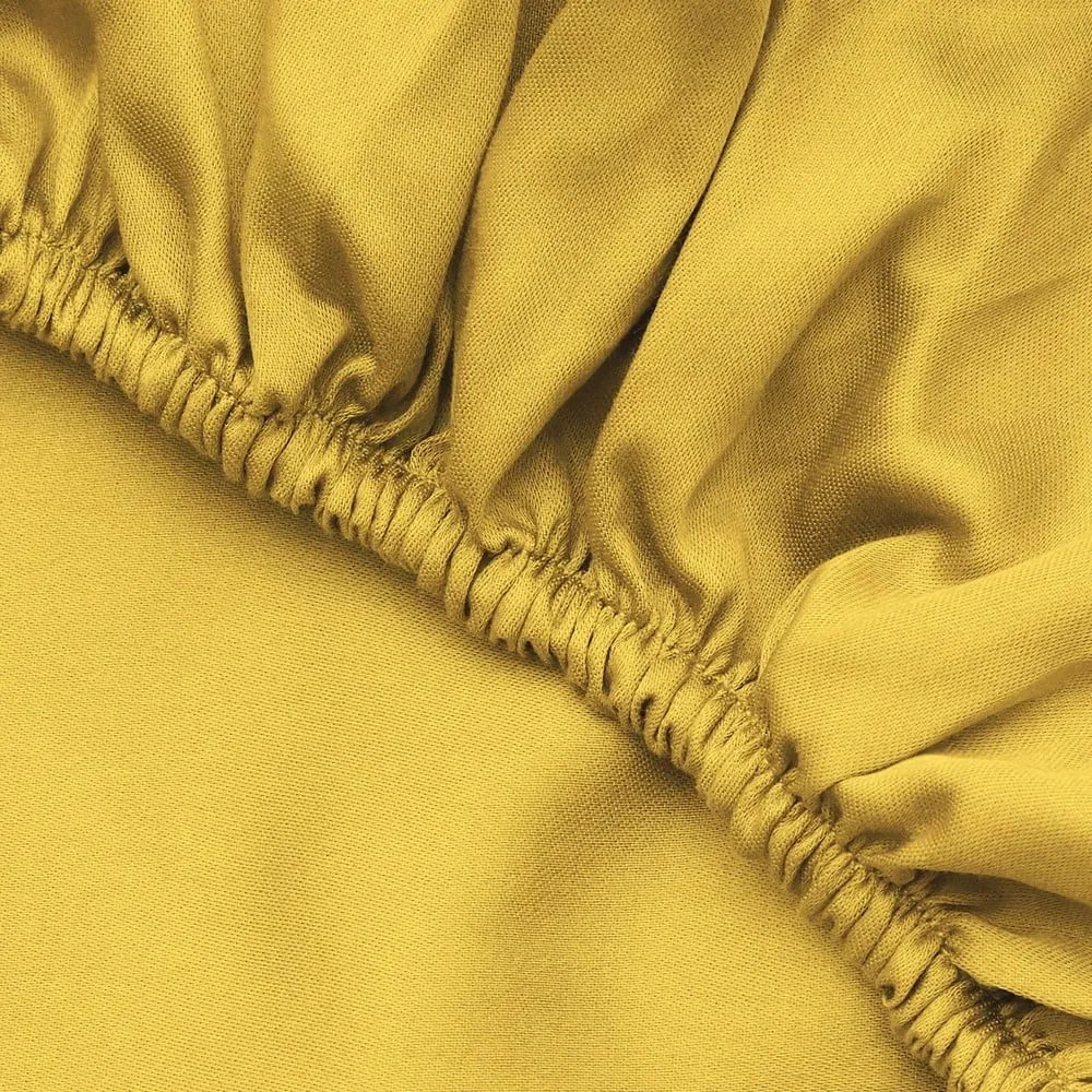 Sárga gumis pamut lepedő 140x200 cm – Mijolnir