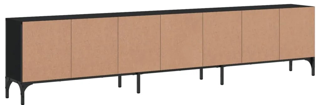 fekete szerelt fa TV-szekrény fiókkal 200 x 25 x 44 cm