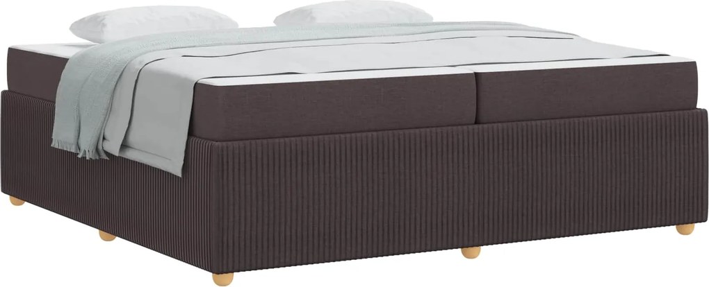 vidaXL Ágykeret matracmal Sötét Barna 200 x 200 cm szövet