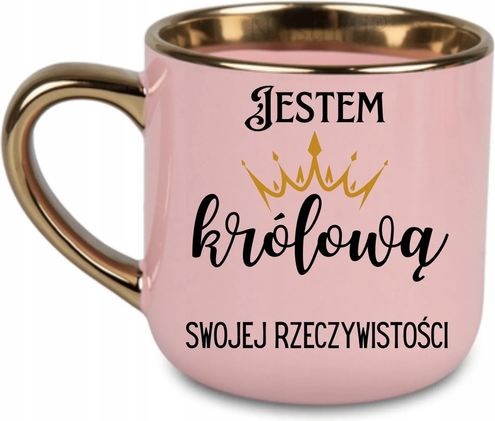 Elegáns bögre "Én vagyok a valóságom királynője" 400 Rózsaszín