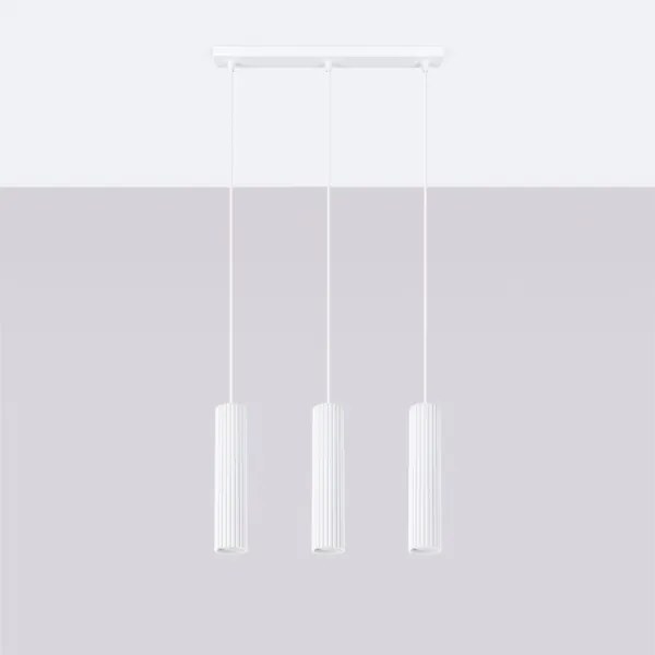 Sollux SL.1537 - Csillár zsinóron KARBON 3xGU10/10W/230V fehér