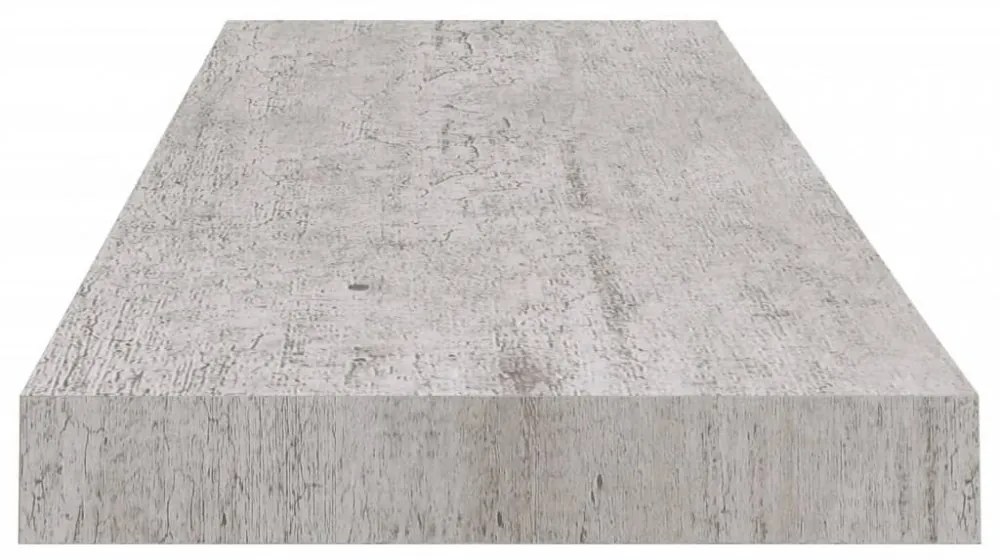 2 db betonszürke MDF lebegő fali polc 80 x 23,5 x 3,8 cm