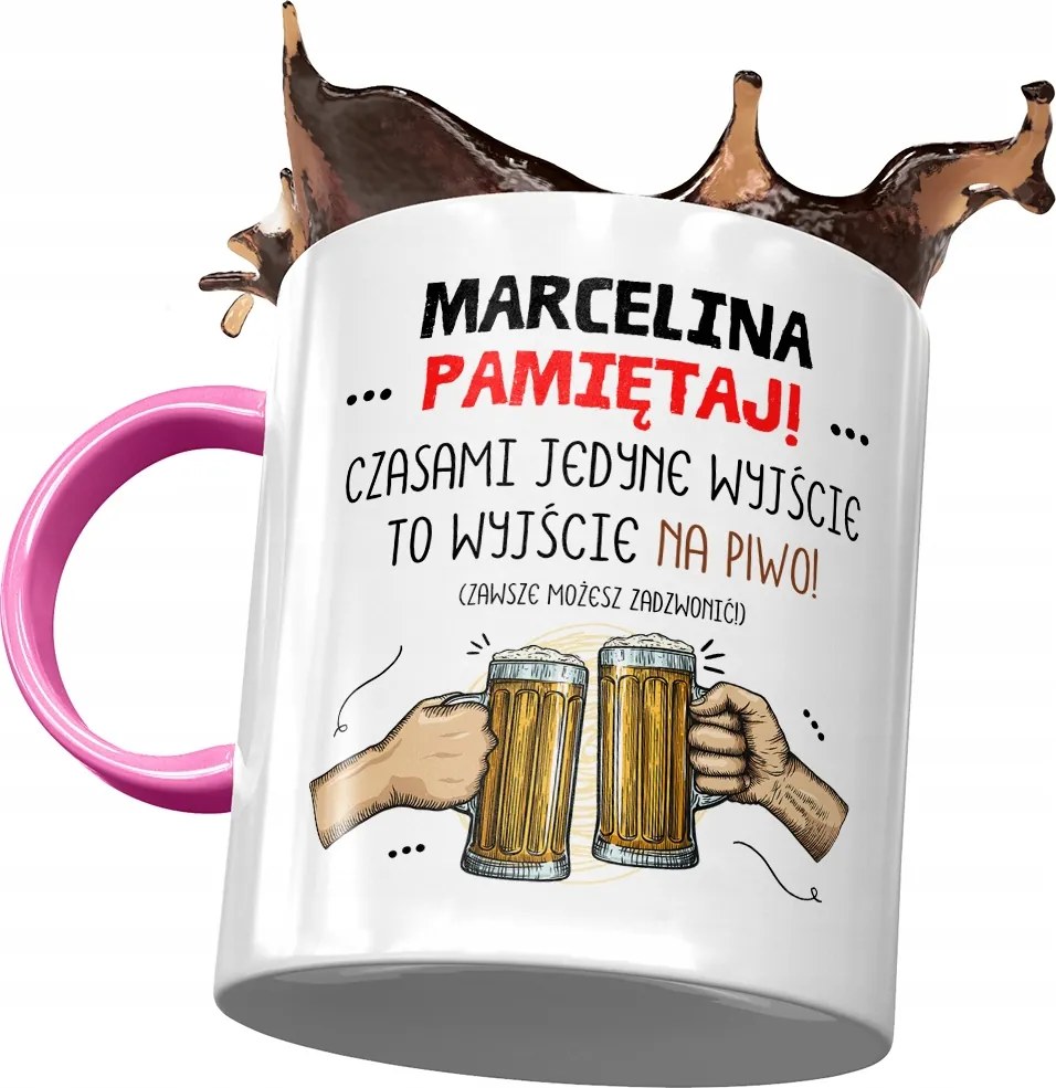 Rózsaszín Bögre Marcelina Feleség Barátnő Ajándék Nyomtatott Fotóval