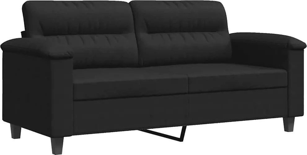 vidaXL kétszemélyes fekete mikroszálas szövetkanapé 140 cm