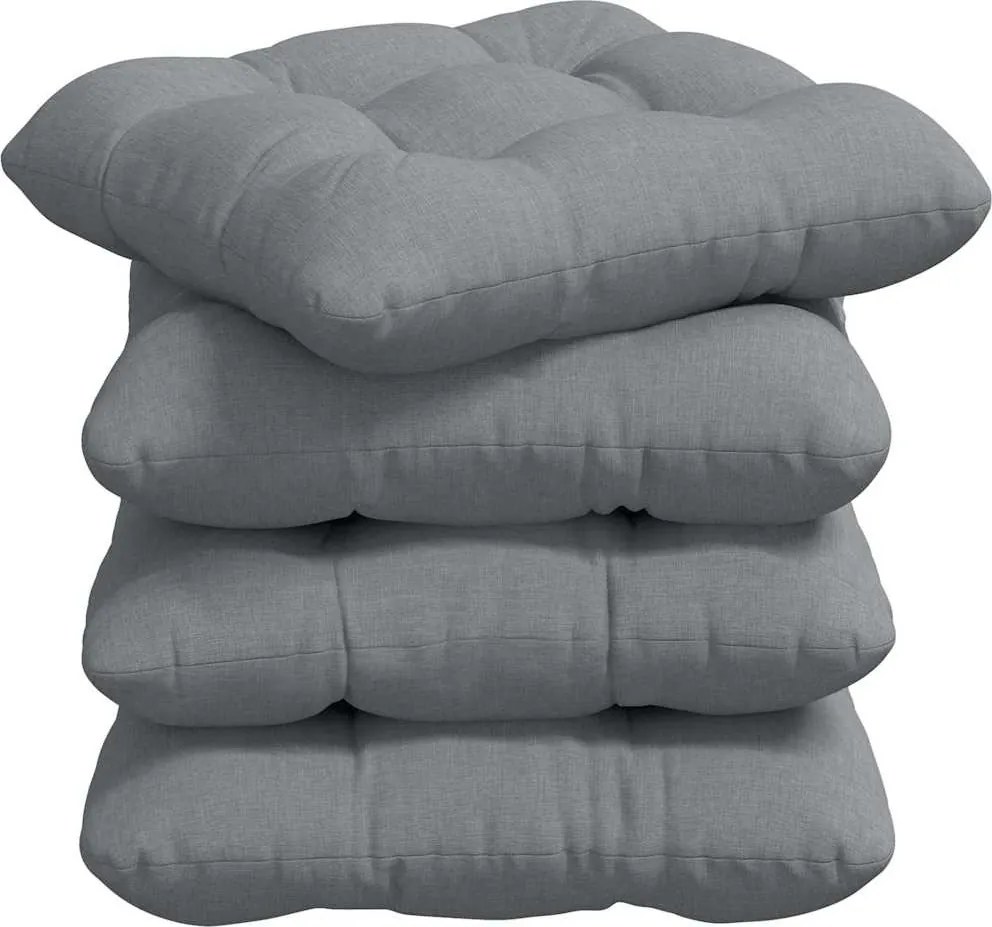 vidaXL Ülőpárnák 4 pcs Világosszürke 40 x 40 x 12 cm szövet