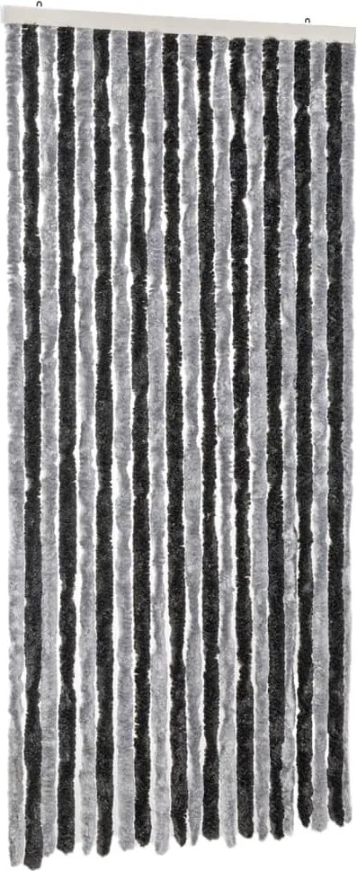 vidaXL szürke és fekete zsenília rovarfüggöny 90x200 cm