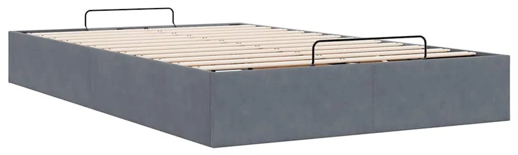 Ottomán ágykeret matrac nélkül Sötétszürke 120x200 cm bársony