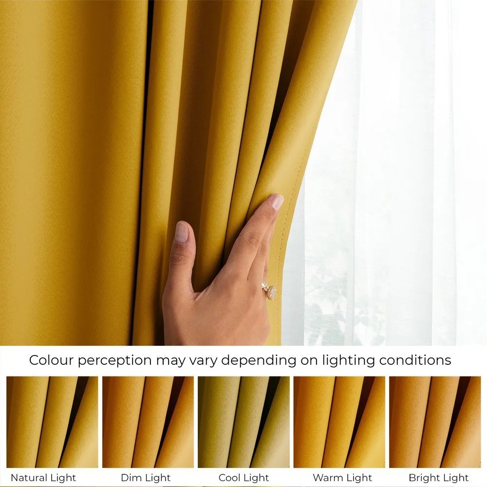Sárga sötétítő termo függöny 140x245 cm Pleat – Restilo