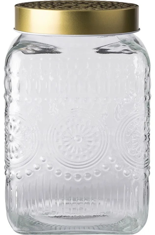 Altom Üvegedénykészlet arany fedéllel Daisy 2,2 l, 4 db, 2,2 l