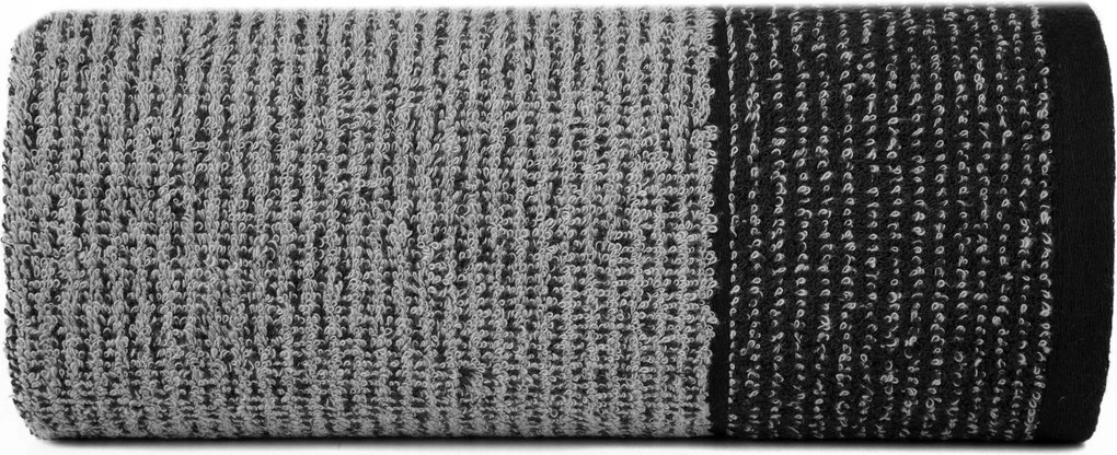 Fürdőlepedő Eurofirany 50x90cm pamut fekete-ezüst