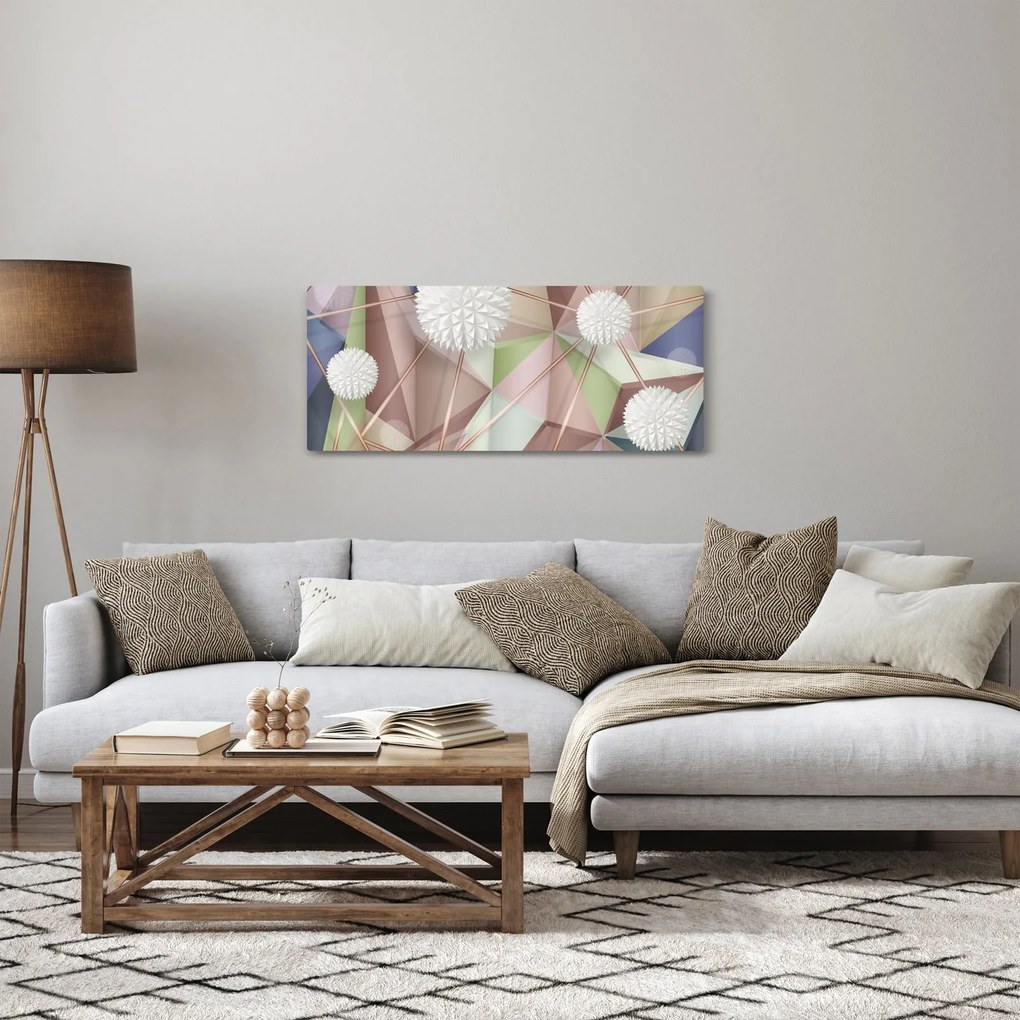 Kép - 3D absztrakció pasztell színekben (120x50 cm)