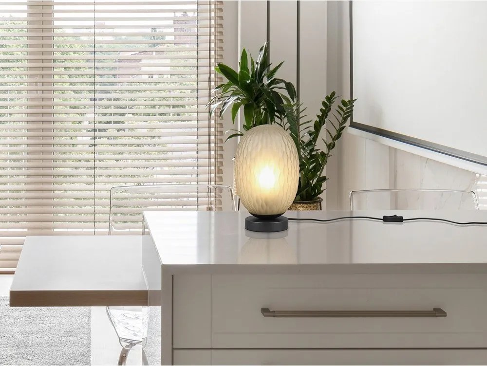 Zöld asztali lámpa üveg búrával (magasság 28,5 cm) Facette – Trio