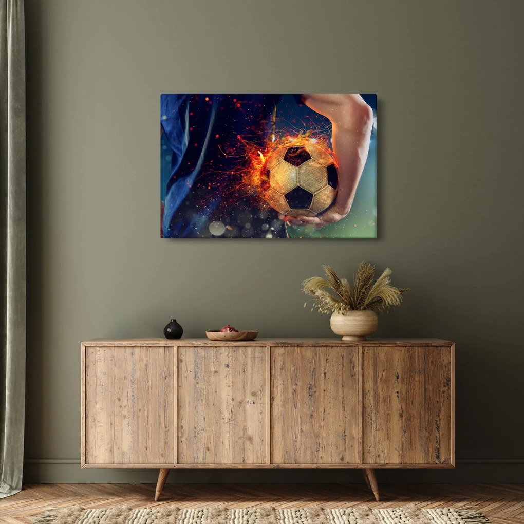 Kép - Futball-labda a tűzben (90x60 cm)