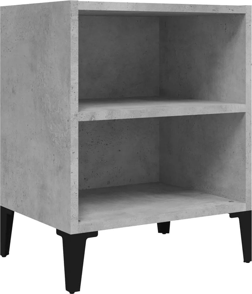 vidaXL betonszürke éjjeliszekrény fém lábakkal 40 x 30 x 50 cm