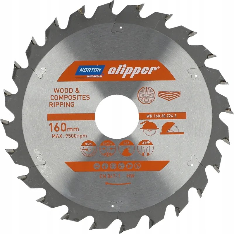 Norton Körfűrész 160mm x 30mm x 24z Fa És K