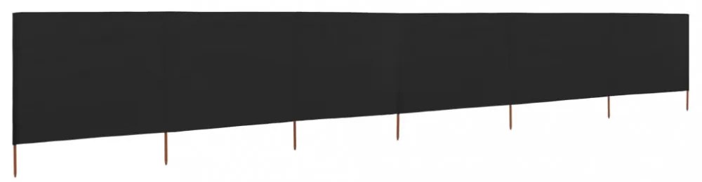 fekete szövet 6-paneles szélfogó 800 x 120 cm
