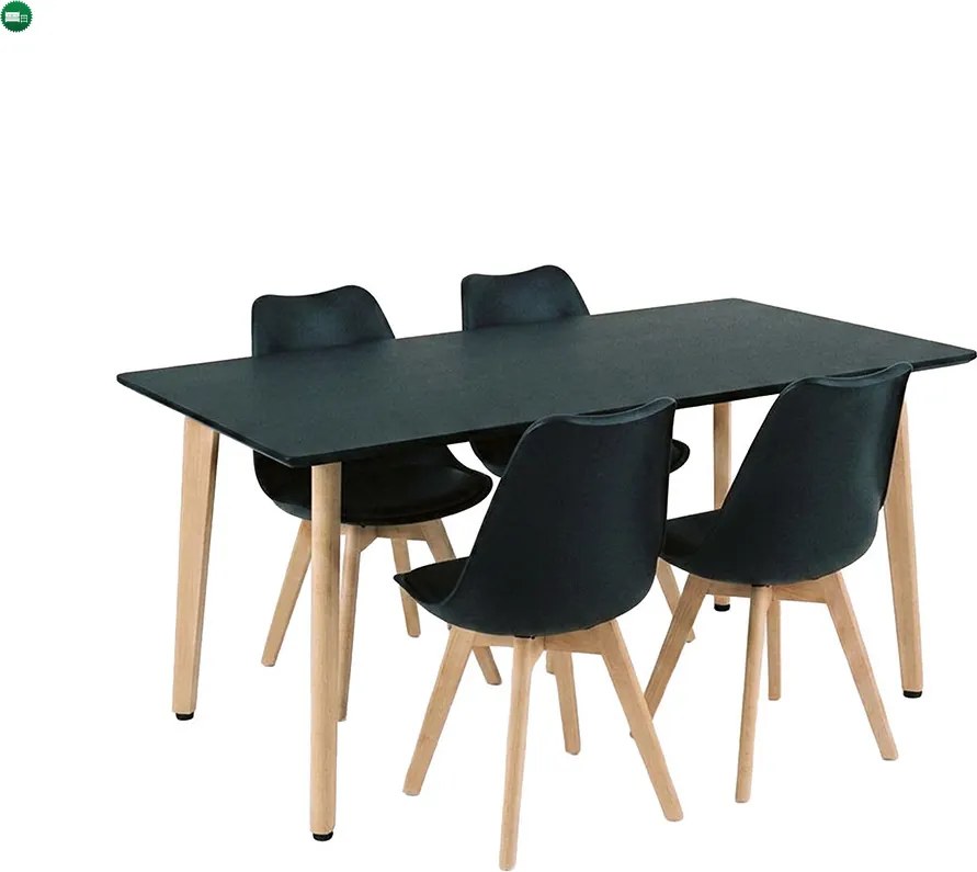 Silla 150 4+1 étkező garnitúra fekete-fekete
