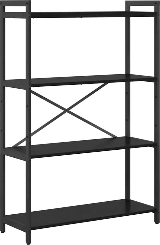 vidaXL Könyvespolc Fekete tölgy 80 x 30 x 120 cm Faanyag