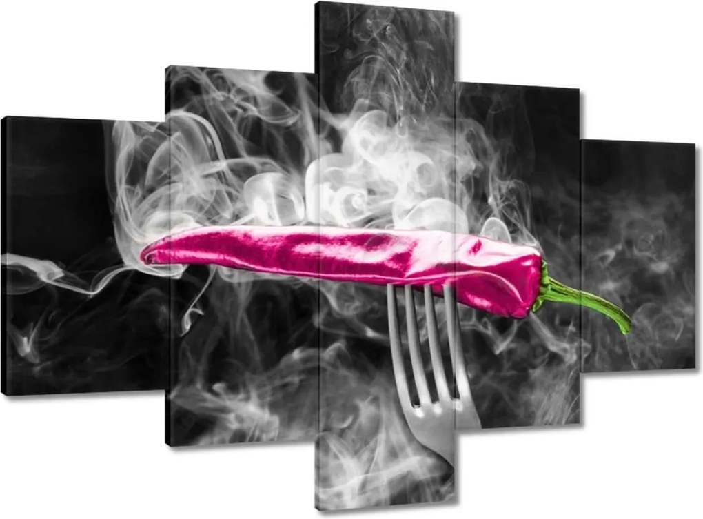Vászonkép 100x70 Rózsaszín paprika a füstben