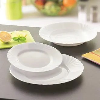 Classicus fehér étkészlet elegáns tányérkészlet 18 részes