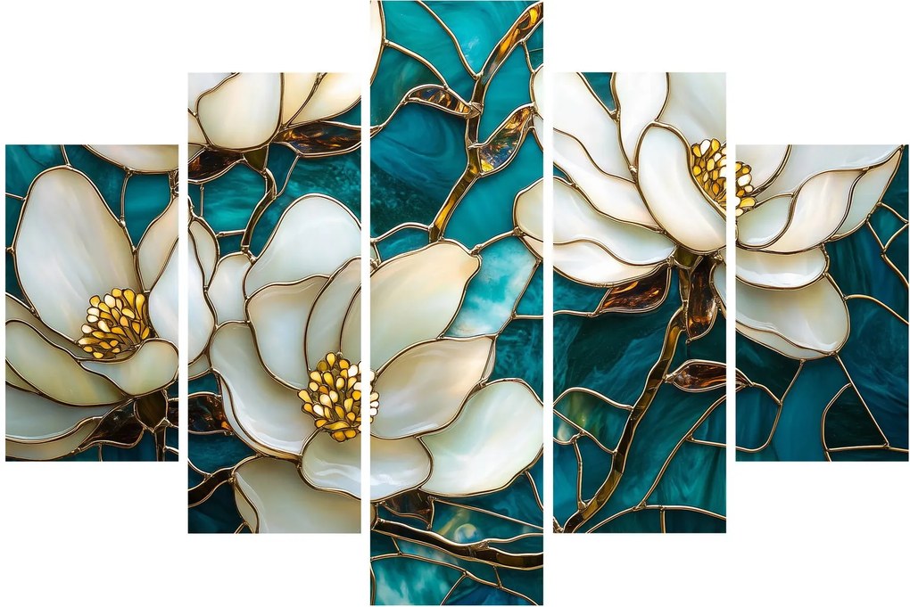 Kép - Ólomüveg magnóliával (150x105 cm)