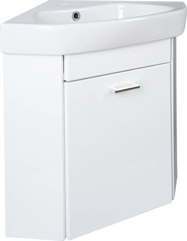 VivaStyle ARDA fali sarokszekrény CeraStyle ARDA porcelán sarokmosdóval 46 x 46 cm - JOBBOS