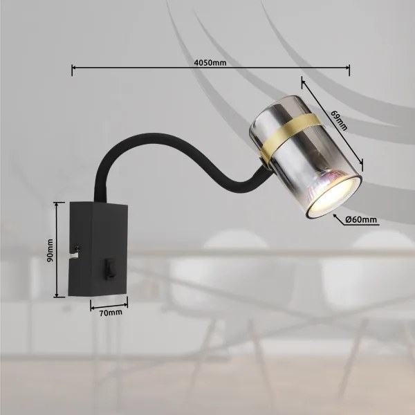 Globo 57916W - Rugalmas TRABBY olvasólámpa 1xGU10/8W/230V