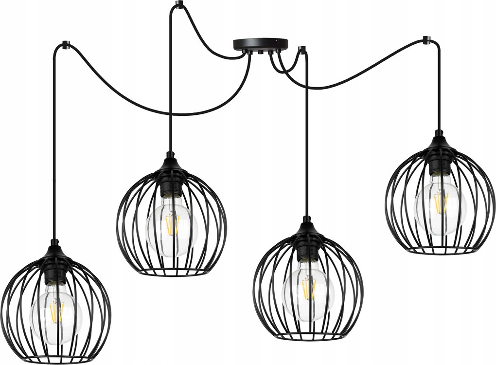 Mennyezeti Lámpa Lógó Csillár Pók Fekete Gömbök Loft Fürdőszoba Nappali