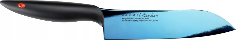 Kasumi Santoku kovácsolt kés Titanium 18 cm hosszú, kék