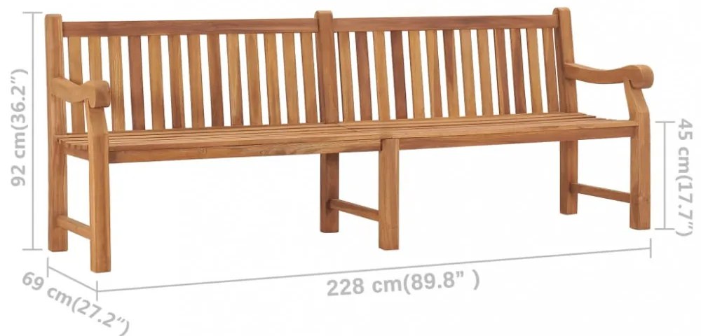 tömör tíkfa kerti pad 228 cm