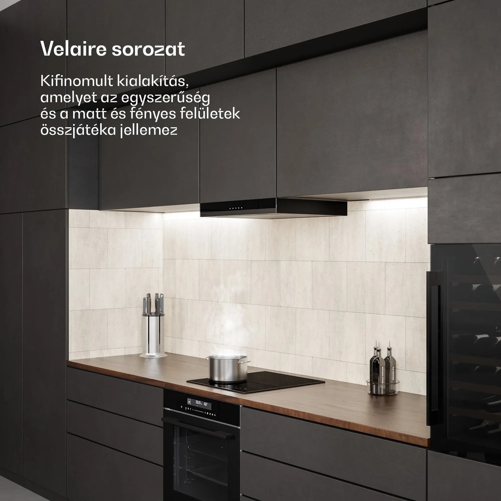 Klarstein Velaire indukciós főzőlap, elegáns, minimalista, kompakt, 3 főzőzóna, 5500 W, 45 cm