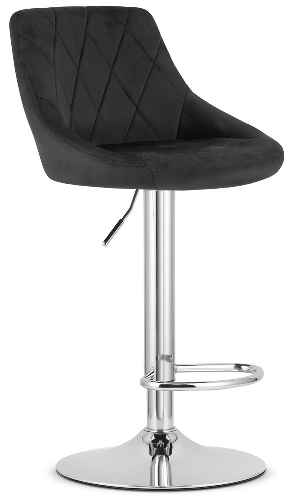 Bárszék KAST - fekete bársony/króm láb