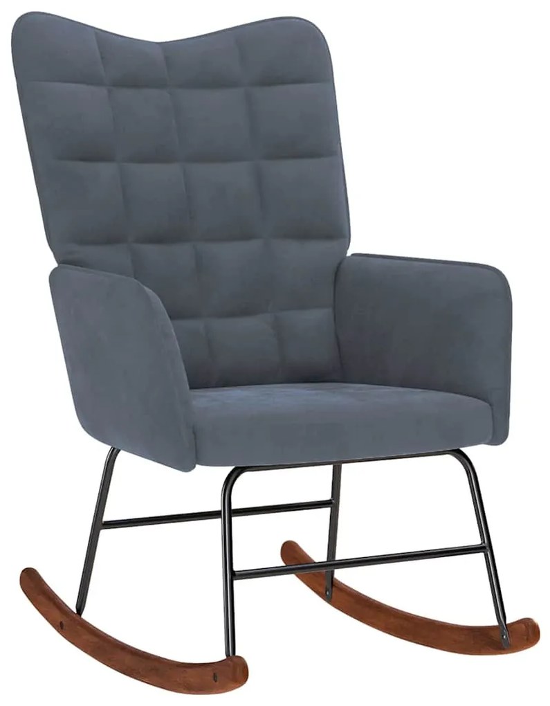 sötétszürke bársony hintaszék ülőkével