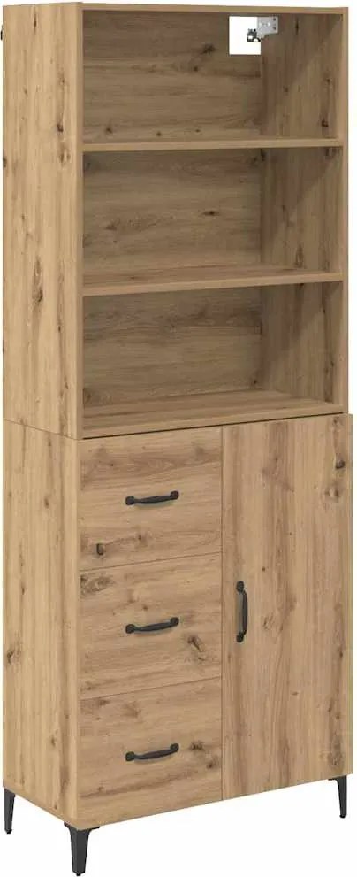 vidaXL Magasfiú fiókkal Artisan tölgy 69,5 x 34 x 180 cm Faanyag