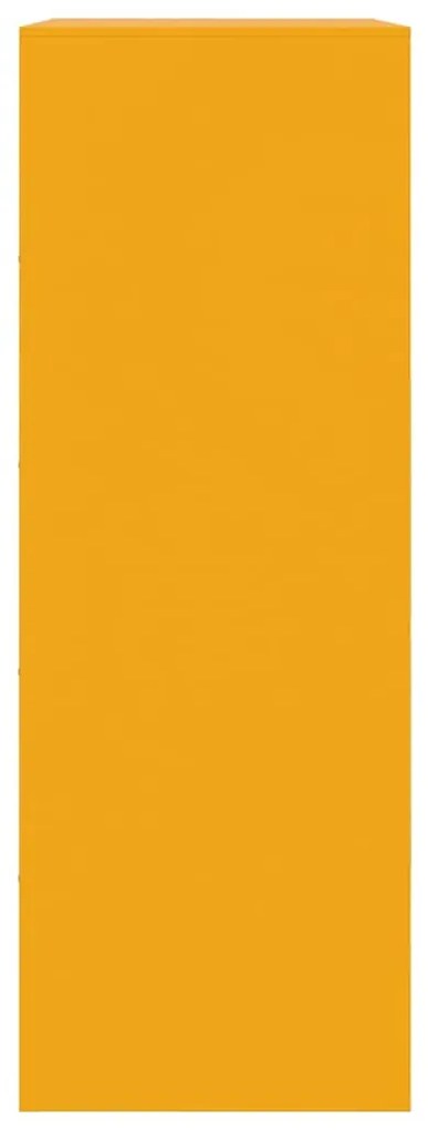 vidaXL mustársárga acél tálalószekrény 67 x 39 x 107 cm