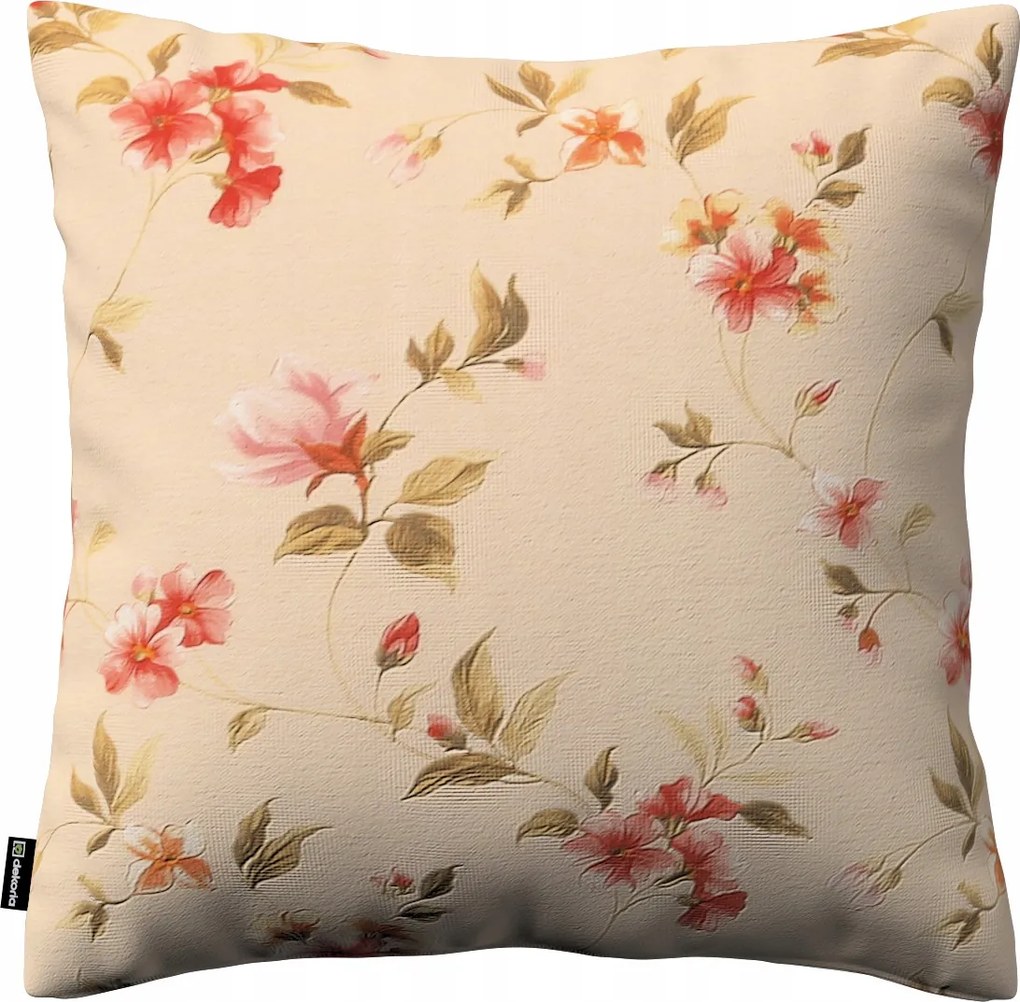 Párnahuzat 50x50 virágos, krémszínű alapon