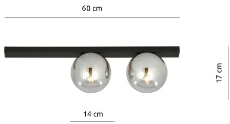 Mennyezeti lámpa FIT 2xE14/10W/230V fekete/szürke
