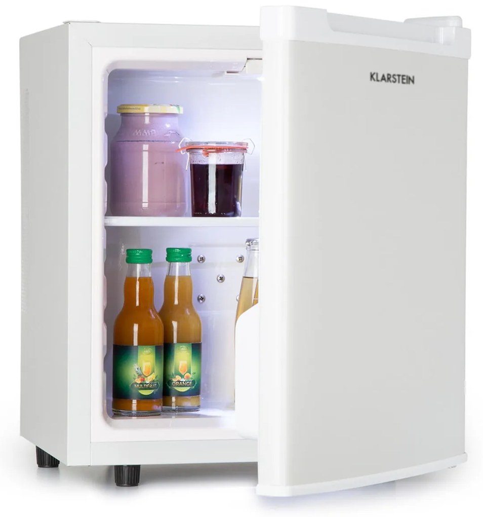 Klarstein Silent Cool, hűtőszekrény, 30 liter, Arctic-Fox Cooling, F energiahatékonysági osztály, fehér